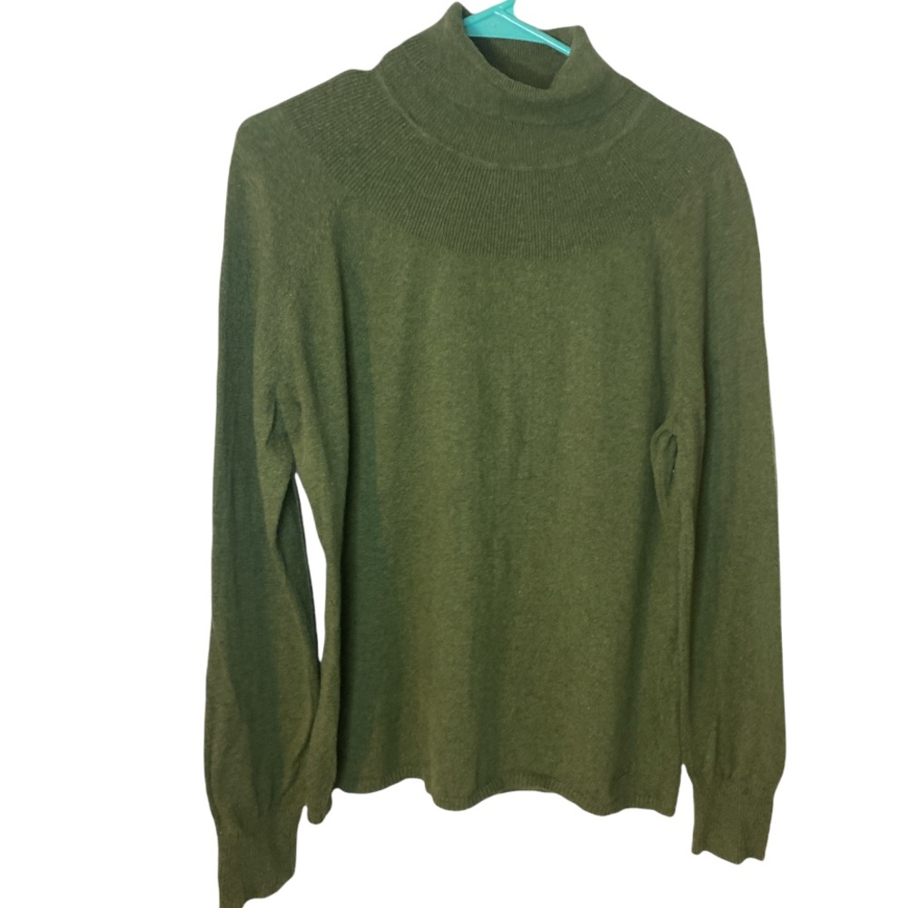 Woolrich Soft Green Turtleneck Cotton Sweater - Picture 1 of 6